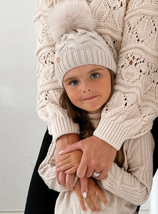 SANDSTONE MERINO WOOL KIDS BEANIE HAT