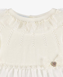 FlOWER LACE IVORY DRESS