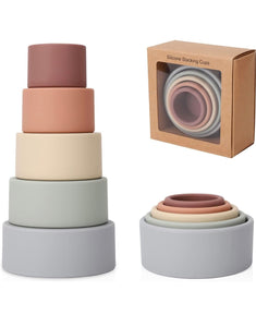 SILICONE STACKING CUPS BABY TOYS