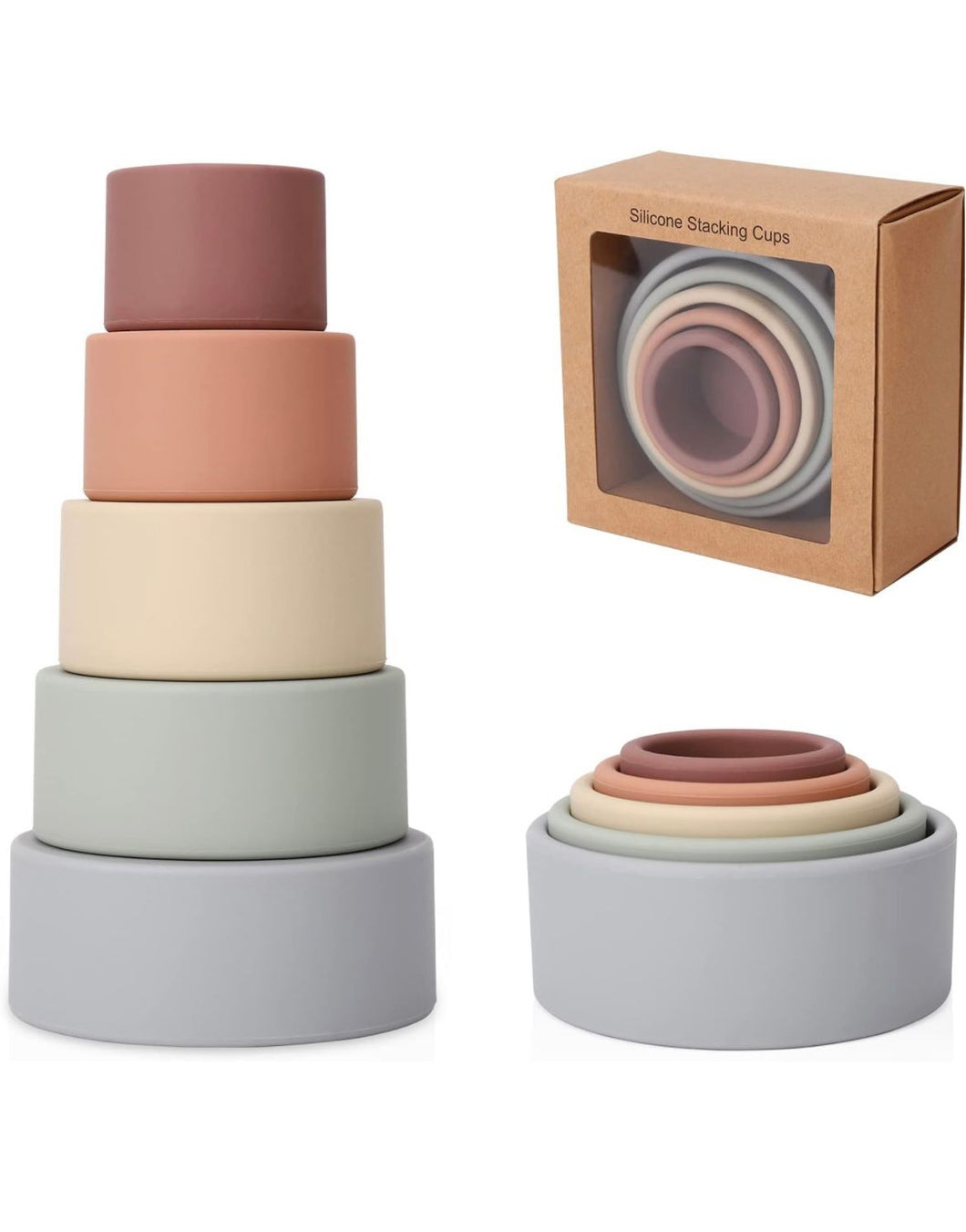 SILICONE STACKING CUPS BABY TOYS