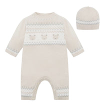 Load image into Gallery viewer, BABY BOY COTTON KNIT ROMPER AND HAT
