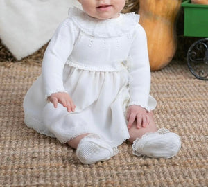 FlOWER LACE IVORY DRESS