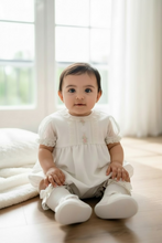 Load image into Gallery viewer, BABY ROMPER PINK FLOWERS
