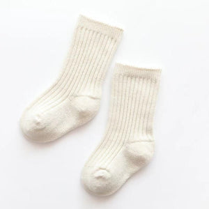 COTTON KNIT RIBBED SOCKS