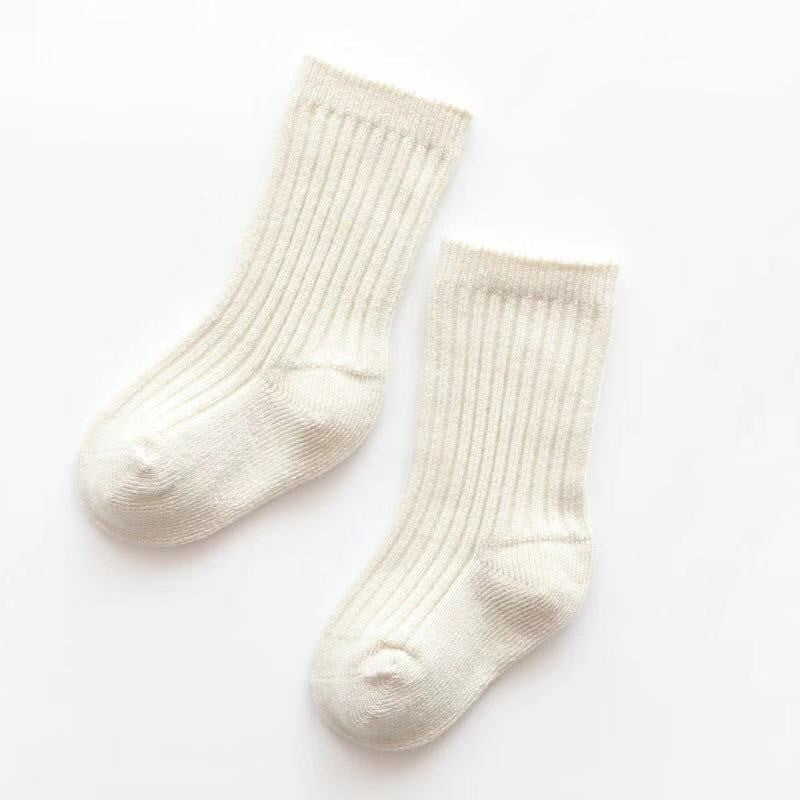 COTTON KNIT RIBBED SOCKS