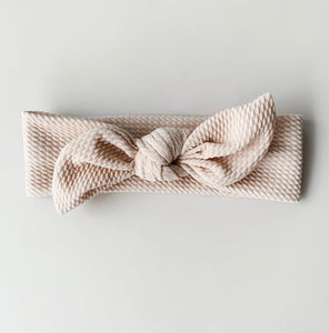 WAFFLE KNOT BOW HEADBAND