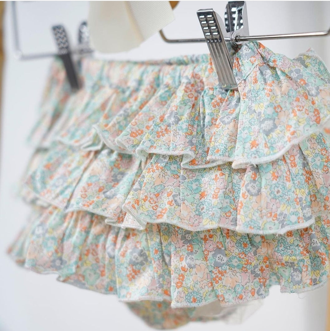 ORANGE GREEN FLOWERY PEP BLOOMS PANTY