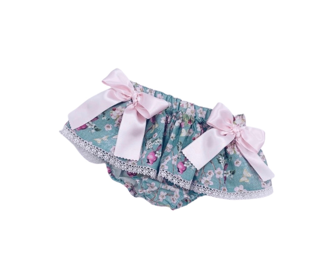 GREEN FLOWERY PEP BLOOMS PANTY