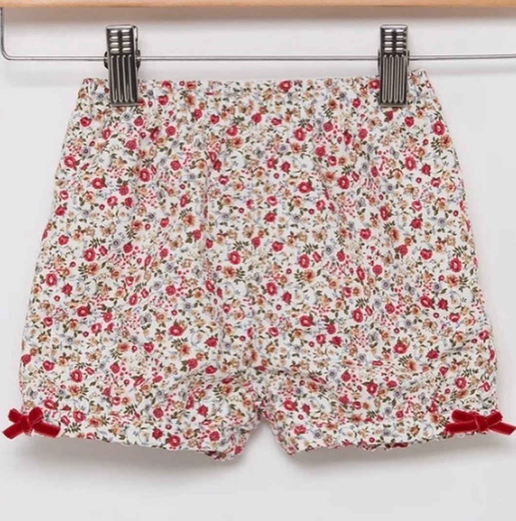 RED FLOWERY SHORTS