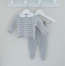Load image into Gallery viewer, STRIPES GRAY NEWBORN SETS
