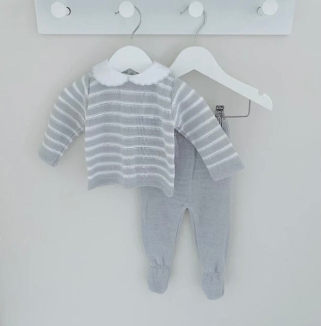 STRIPES GRAY NEWBORN SETS